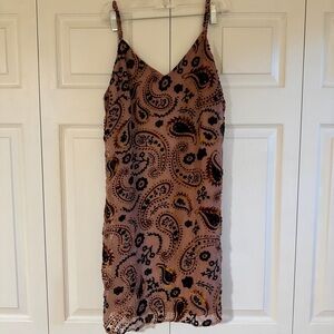 Japna Paisley Mini Dress in Brown and Black